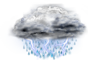 Bedeckt, Gewitter mit starken Schauern